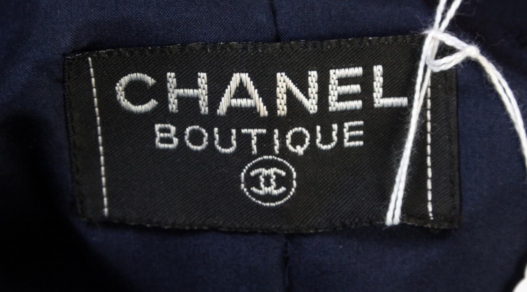 A Chanel Navy Taffeta Jacket,