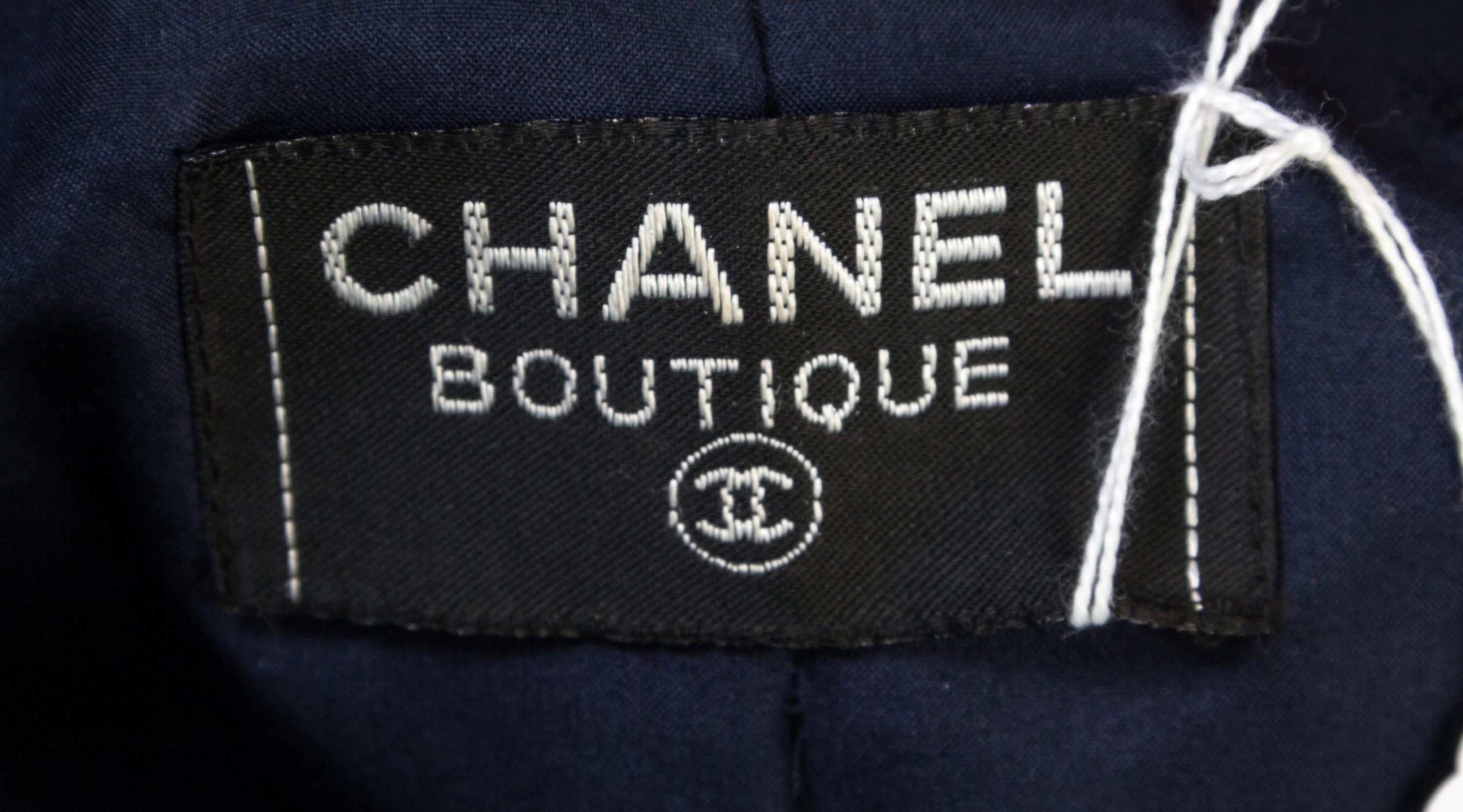 A Chanel Navy Taffeta Jacket,