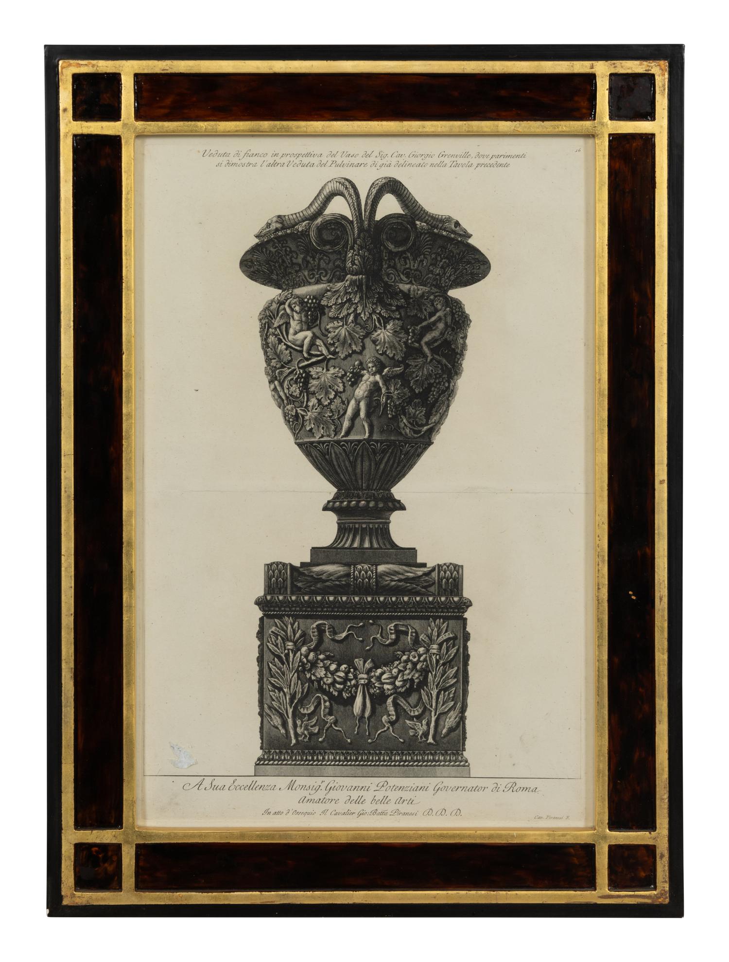 A Pair of Urn Engravings After Giovanni Piranesi