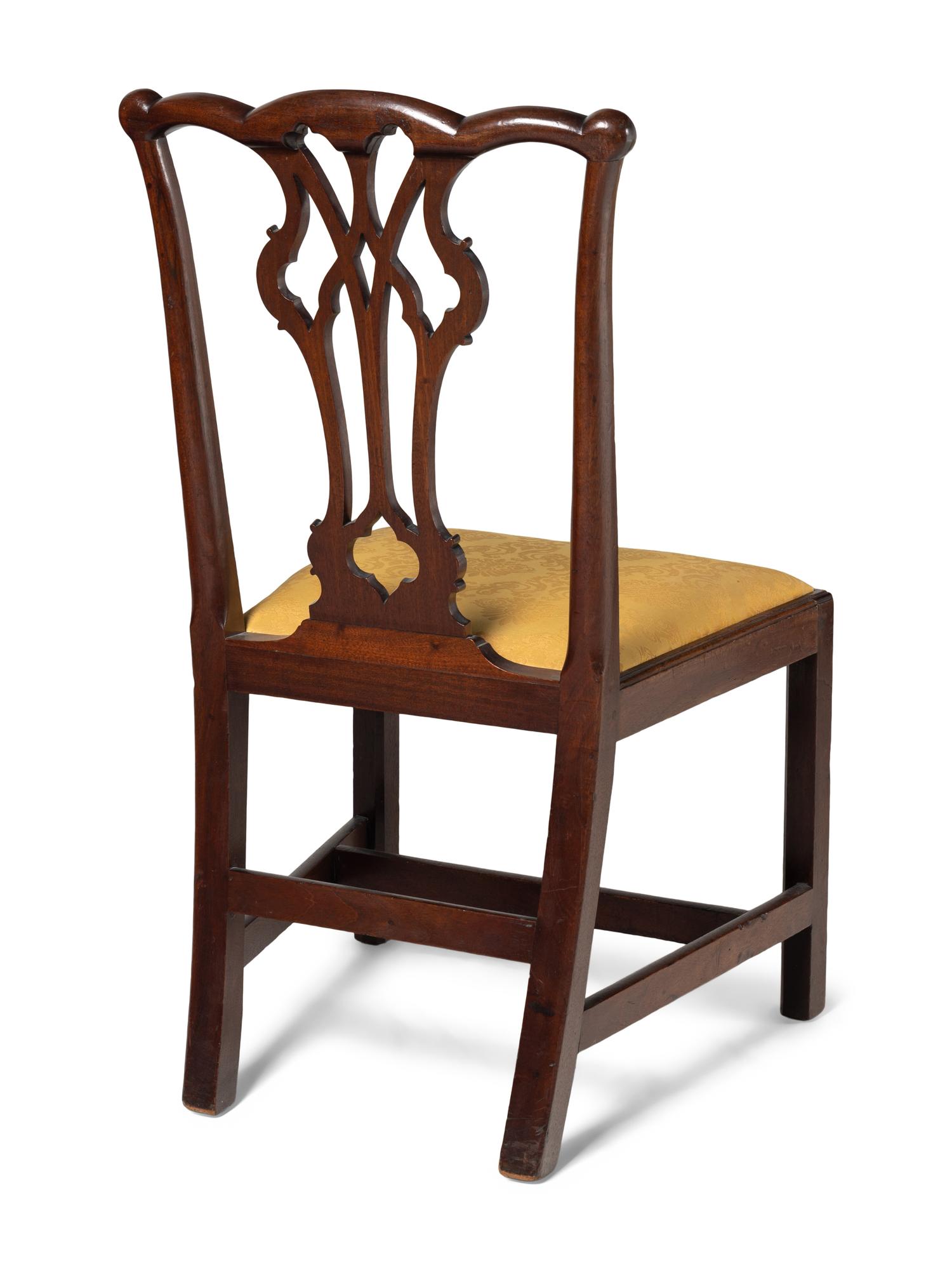 Four George III Style Carved Mahogany Side Chairs