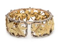 MARIO BUCCELLATI, GOLD AND SILVER LEAF CUFF BRACELET