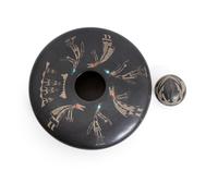 Two Gloria Garcia (b. 1942) Santa Clara Blackware Jars Height of first 2 x diameter 7 inches.