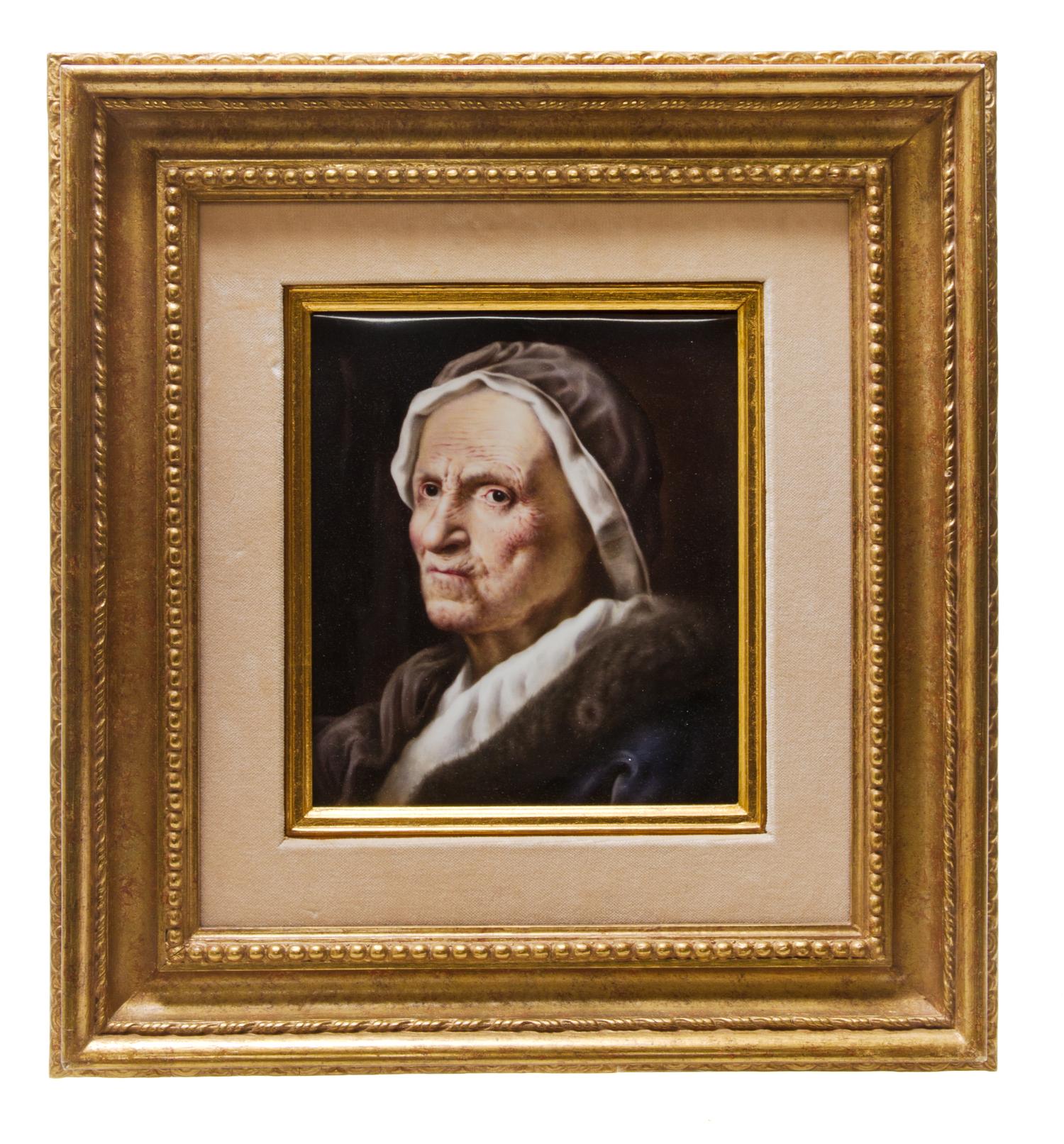 A Berlin (K.P.M.) Porcelain Plaque, Height of plaque 7 3/4 x width 6 3/4 inches.