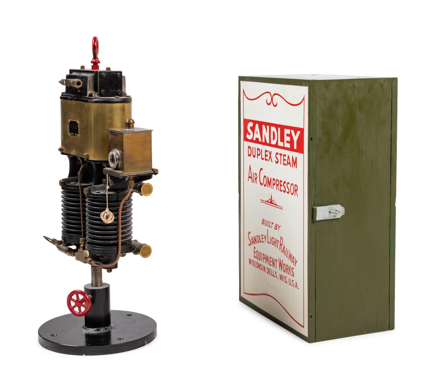 A Sandley Duplex Steam Air Compressor and Box