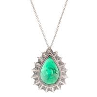 EMERALD AND DIAMOND PENDANT/NECKLACE