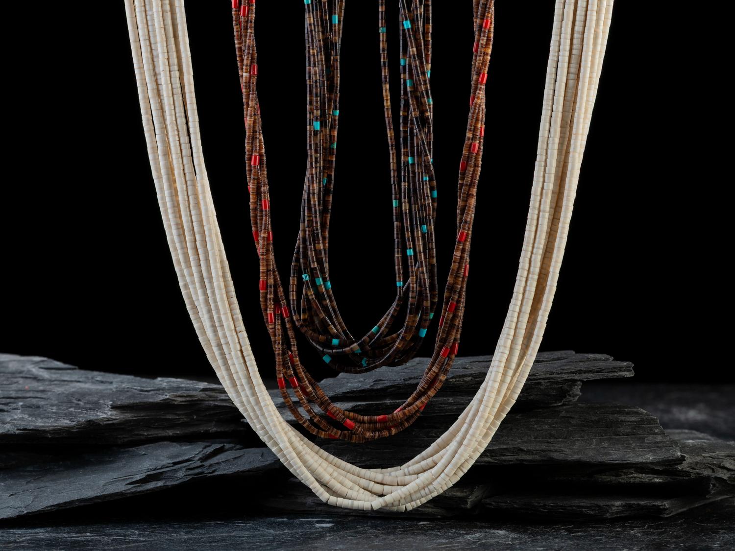 Group of Multi-strand Pueblo Necklaces