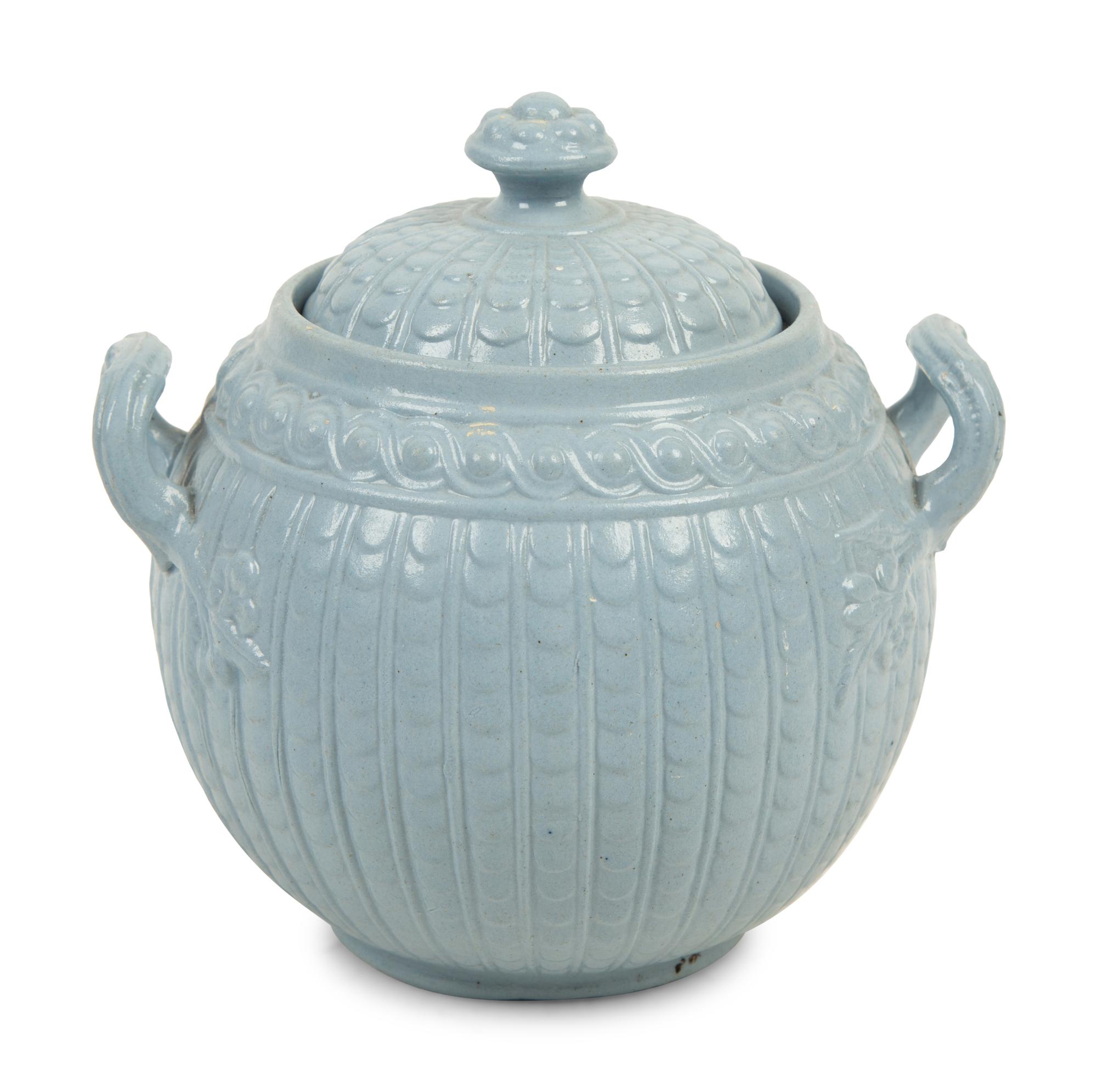 A Collection of Seven English Salt Glazed Relief Form Articles — 19TH/20TH CENTURY