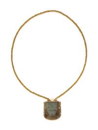 YELLOW GOLD AND JADE NECKLACE