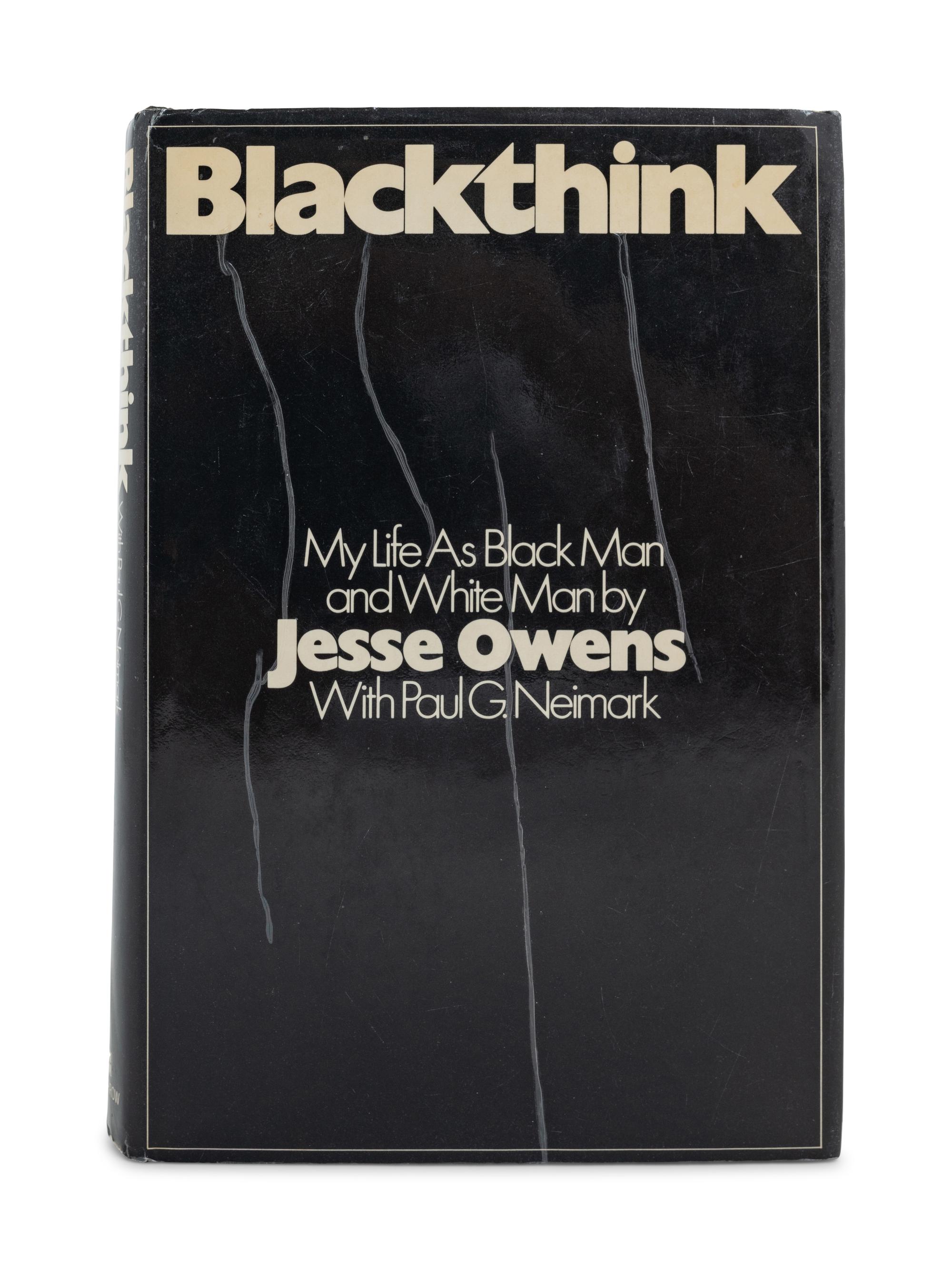 A Jesse Owens Signed Autograph Blackthink My Life as a Black Man and White Man Book (PSA Authentic),