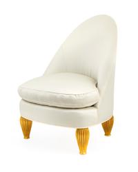 An Art Deco Style Silk-Upholstered Giltwood Chair