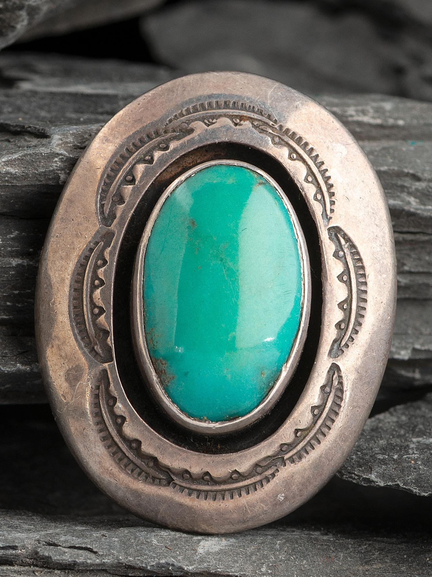 Sterling Silver and Turquoise Shadowbox Pendant/Pin
