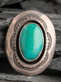 Sterling Silver and Turquoise Shadowbox Pendant/Pin