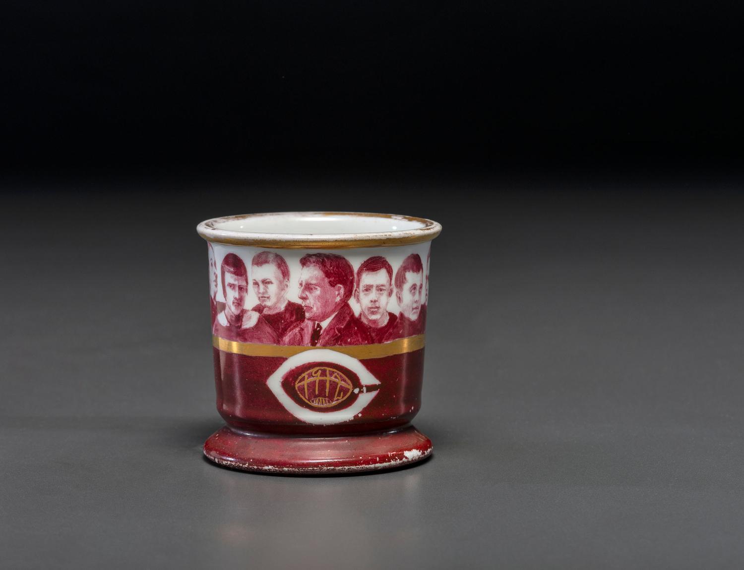 A Football Coach's Porcelain Occupational Shaving Mug Belonging to Amos Alonzo Stagg