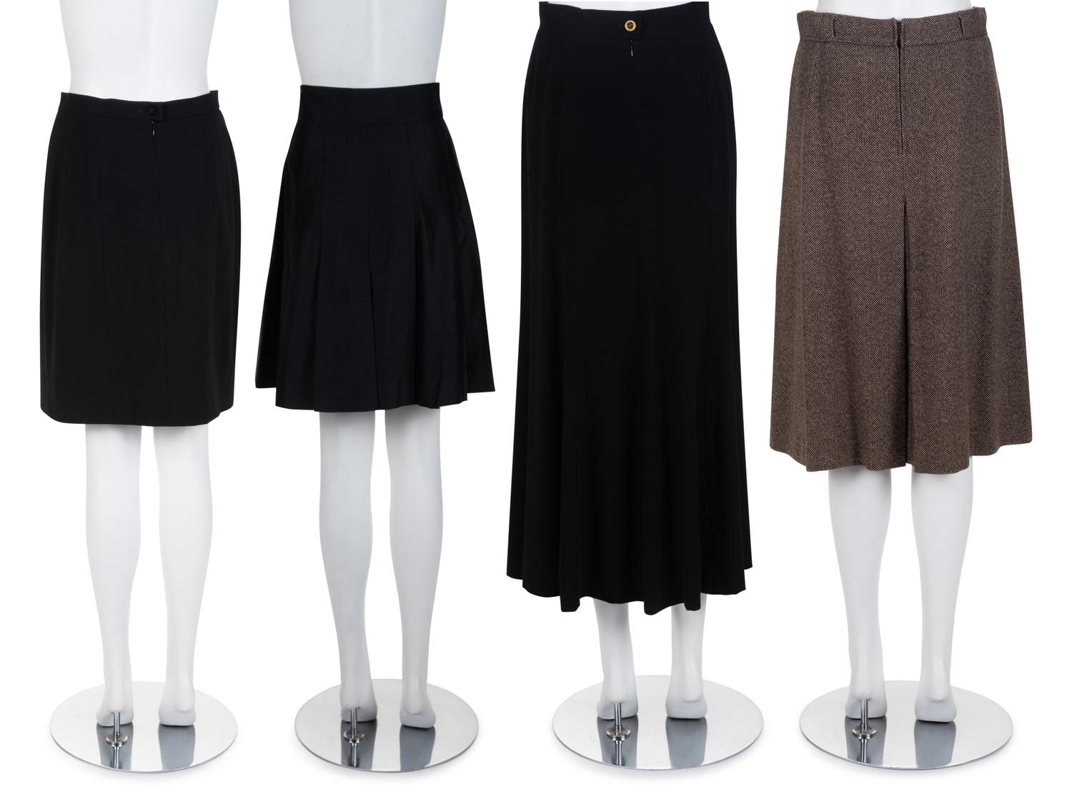 Four Designer Skirts: Three Chanel, One Gucci, 1980s-90s