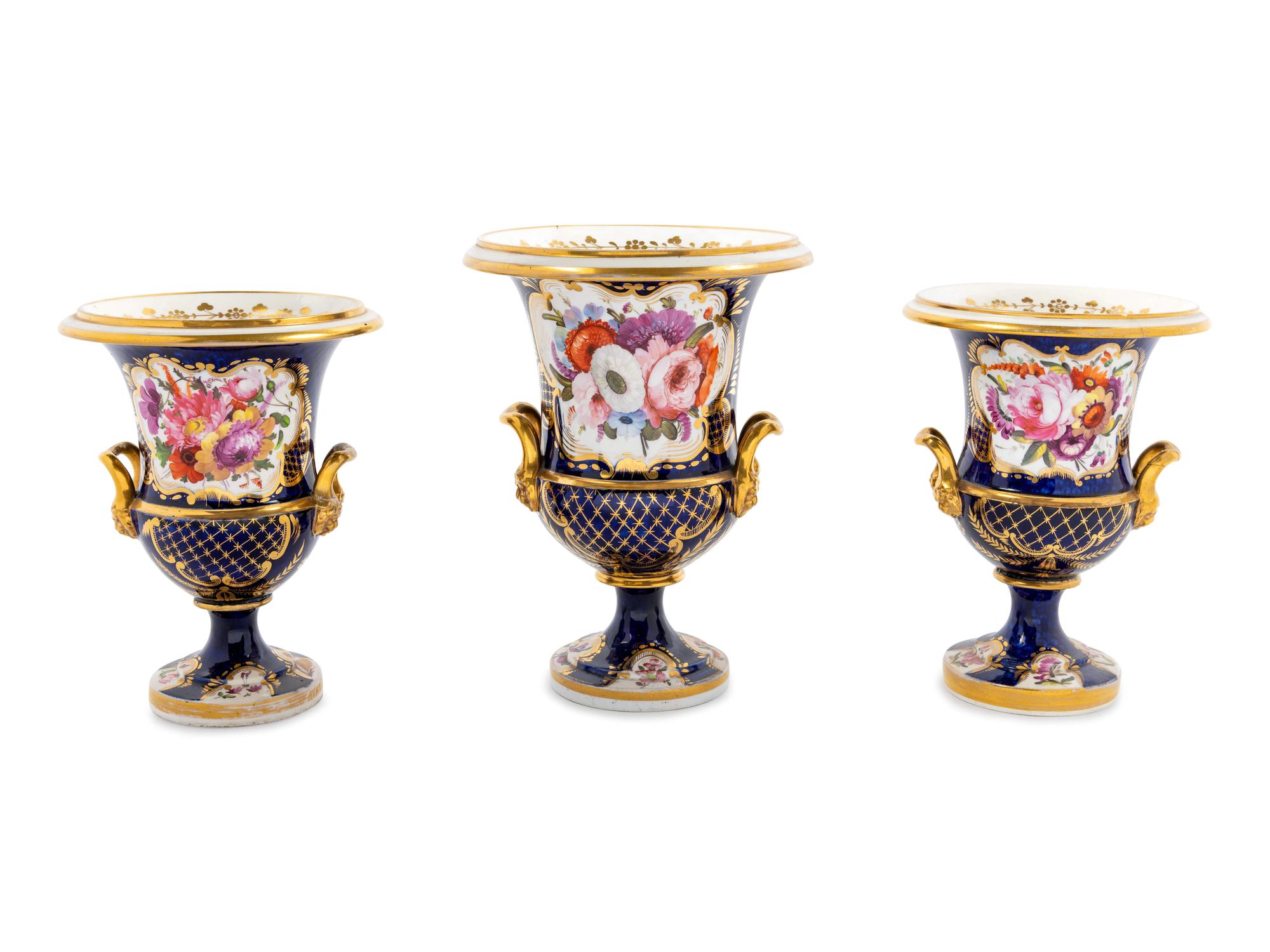 A Three Piece Porcelain Garniture