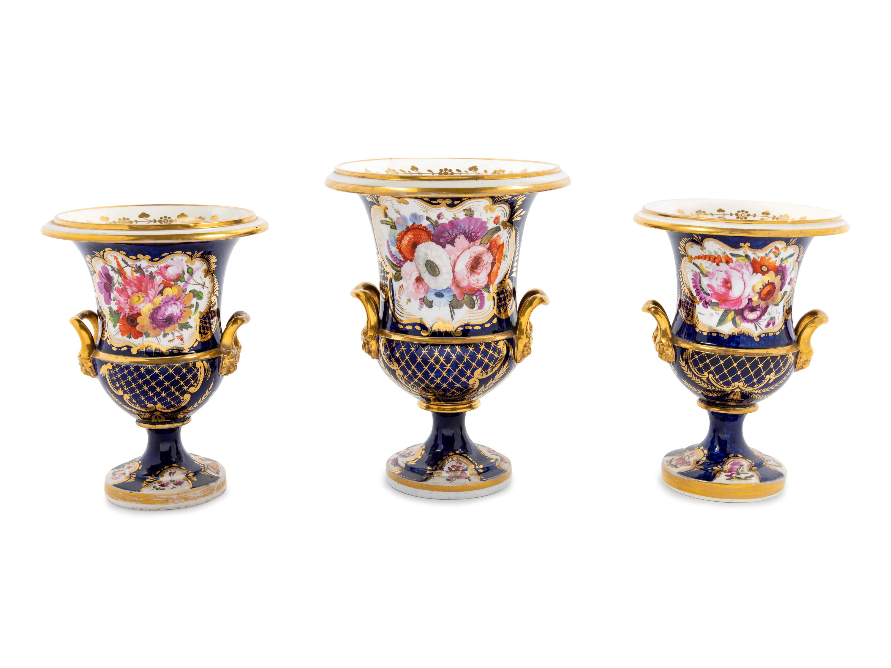 A Three Piece Porcelain Garniture