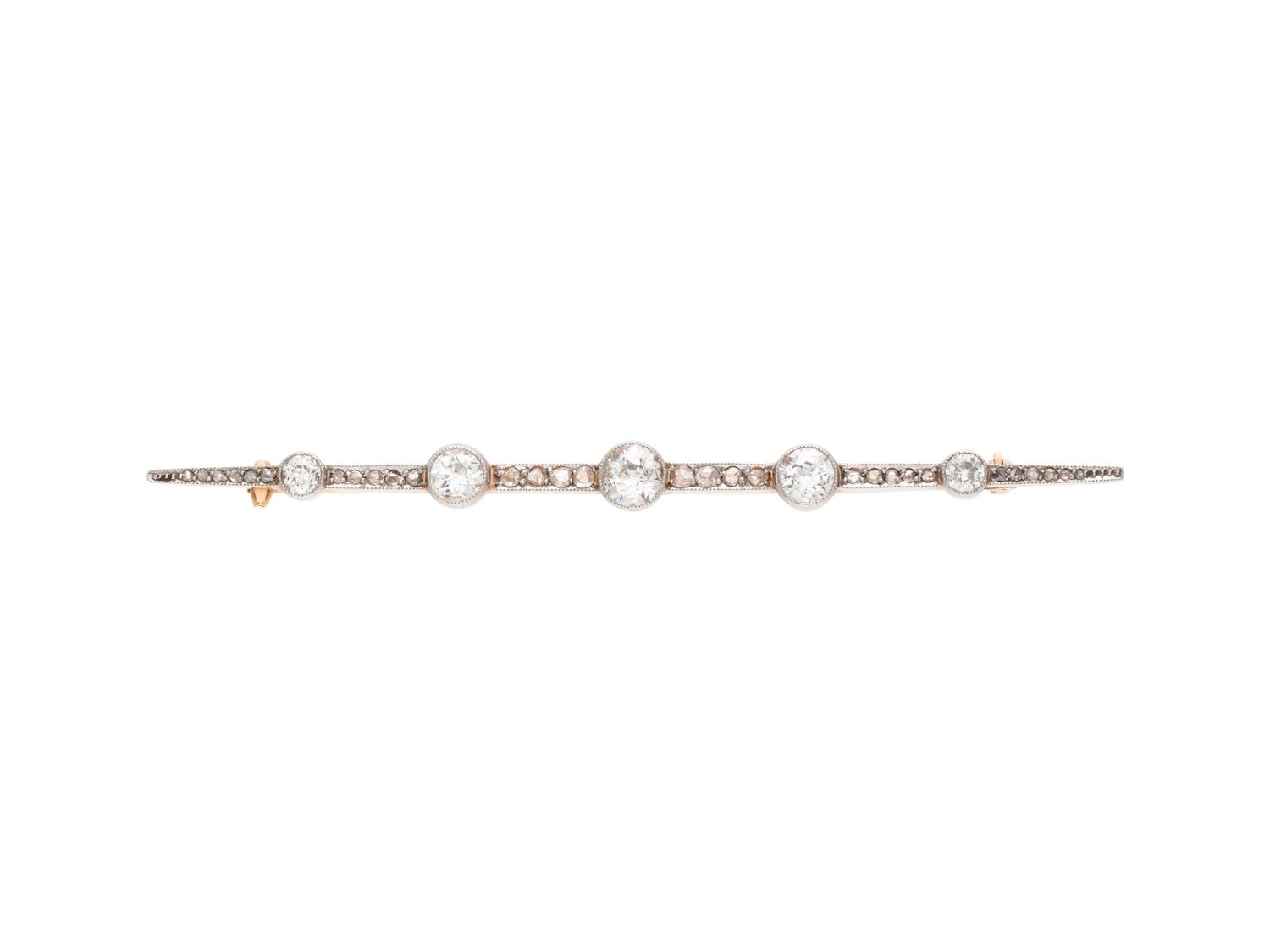 EDWARDIAN, DIAMOND BAR BROOCH