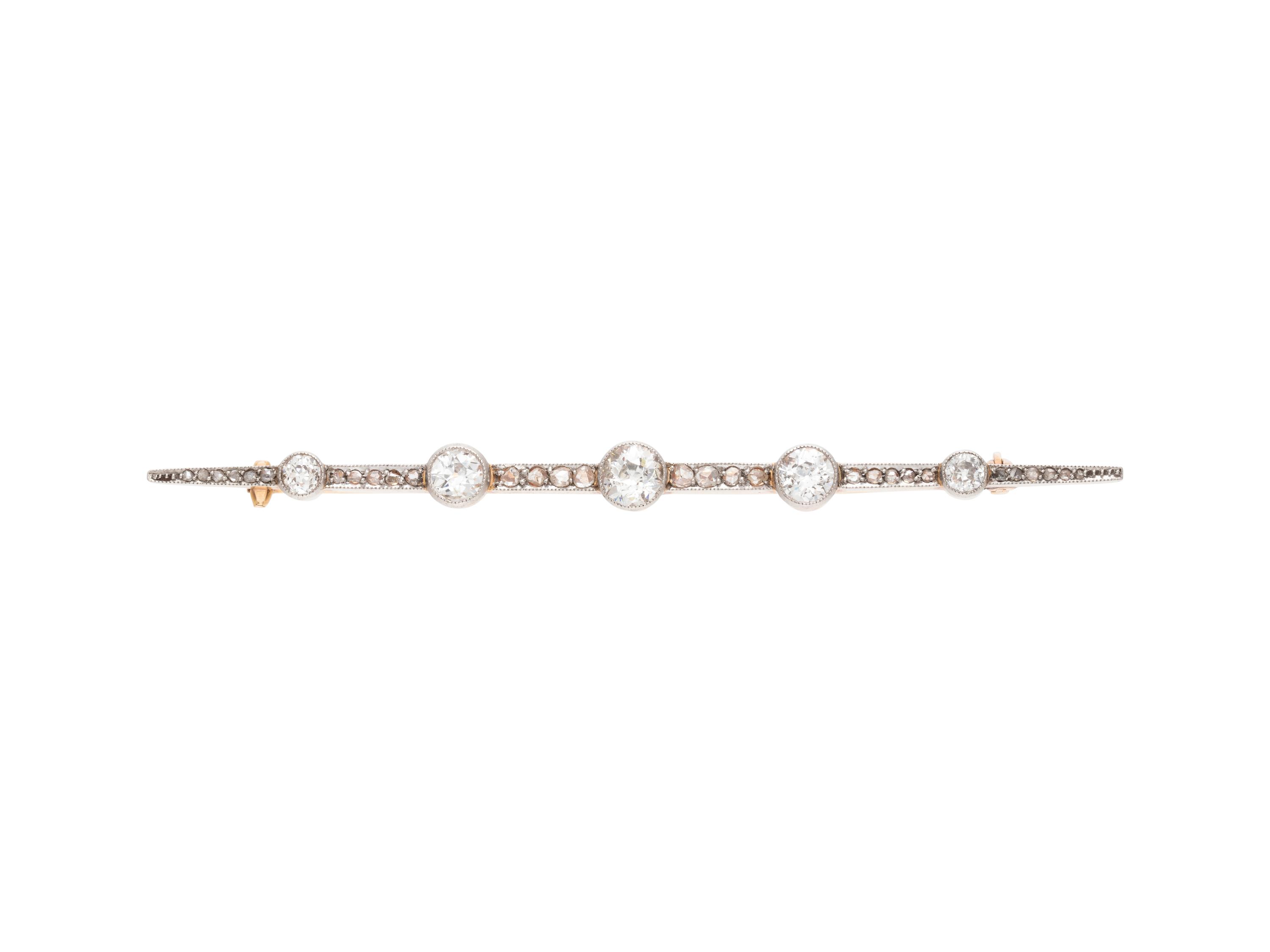 EDWARDIAN, DIAMOND BAR BROOCH