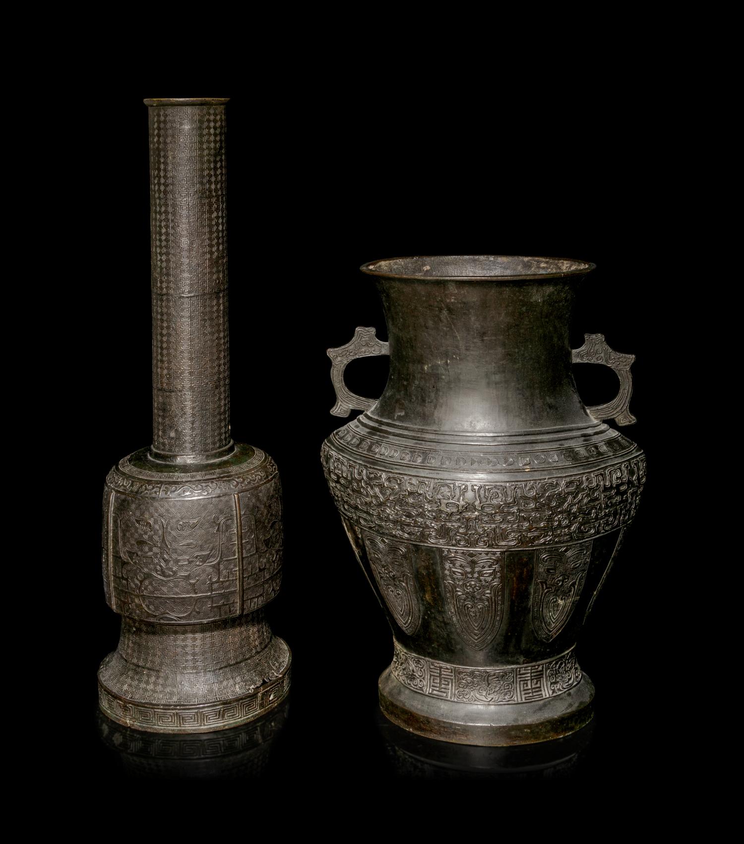 Two Archaistic Bronze Vases