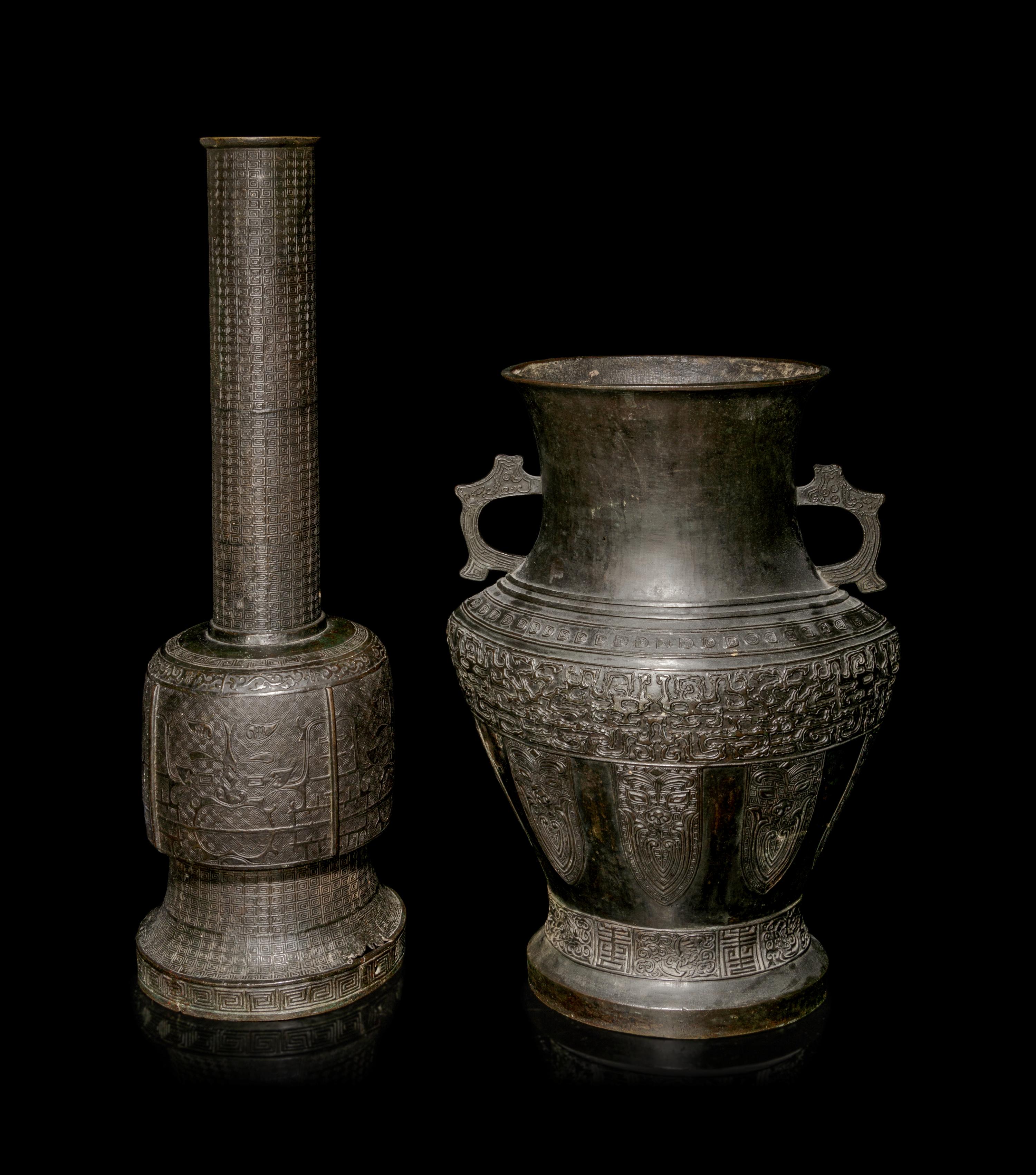 Two Archaistic Bronze Vases