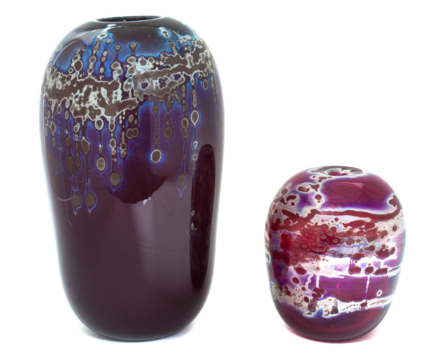 Two American Studio Art Glass Vessels Height of taller 13 inches. — KENT IPSEN (AMERICAN, B.1933)