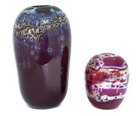 Two American Studio Art Glass Vessels Height of taller 13 inches. — KENT IPSEN (AMERICAN, B.1933)