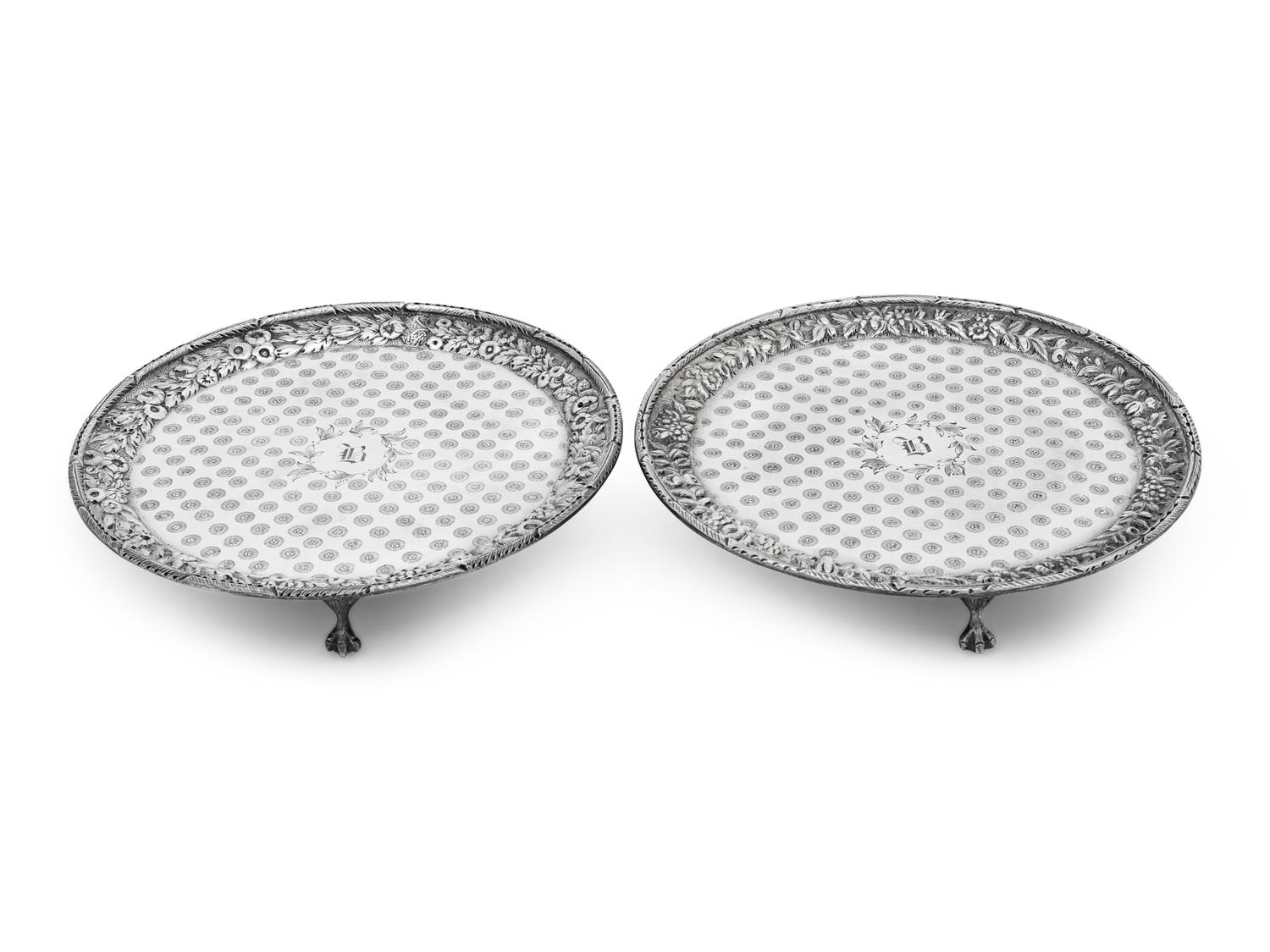 A Pair of S. Kirk and Son Silver Waiters