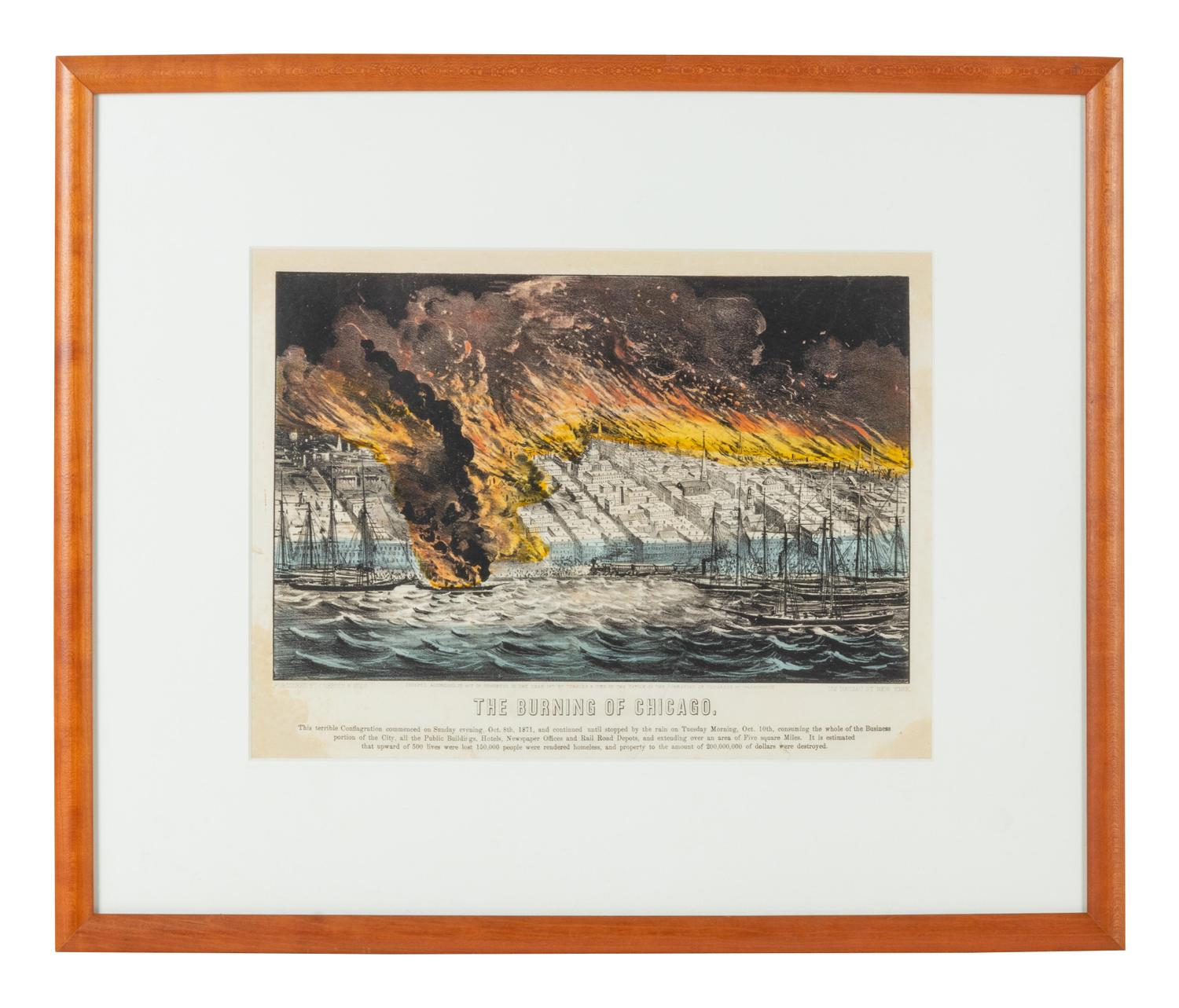 CURRIER and IVES, publishers. The Burning of Chicago. New York: Currier & Ives, 1871.