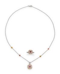 SYNTHETIC SAPPHIRE AND DIAMOND SET