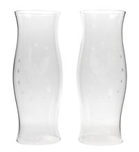 A Pair of American Cut Glass Hurricane Shades Height 15 inches.