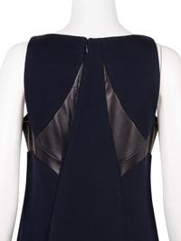 Two Ralph Rucci Leather Paneled Sleeveless Dresses, c. 2010s