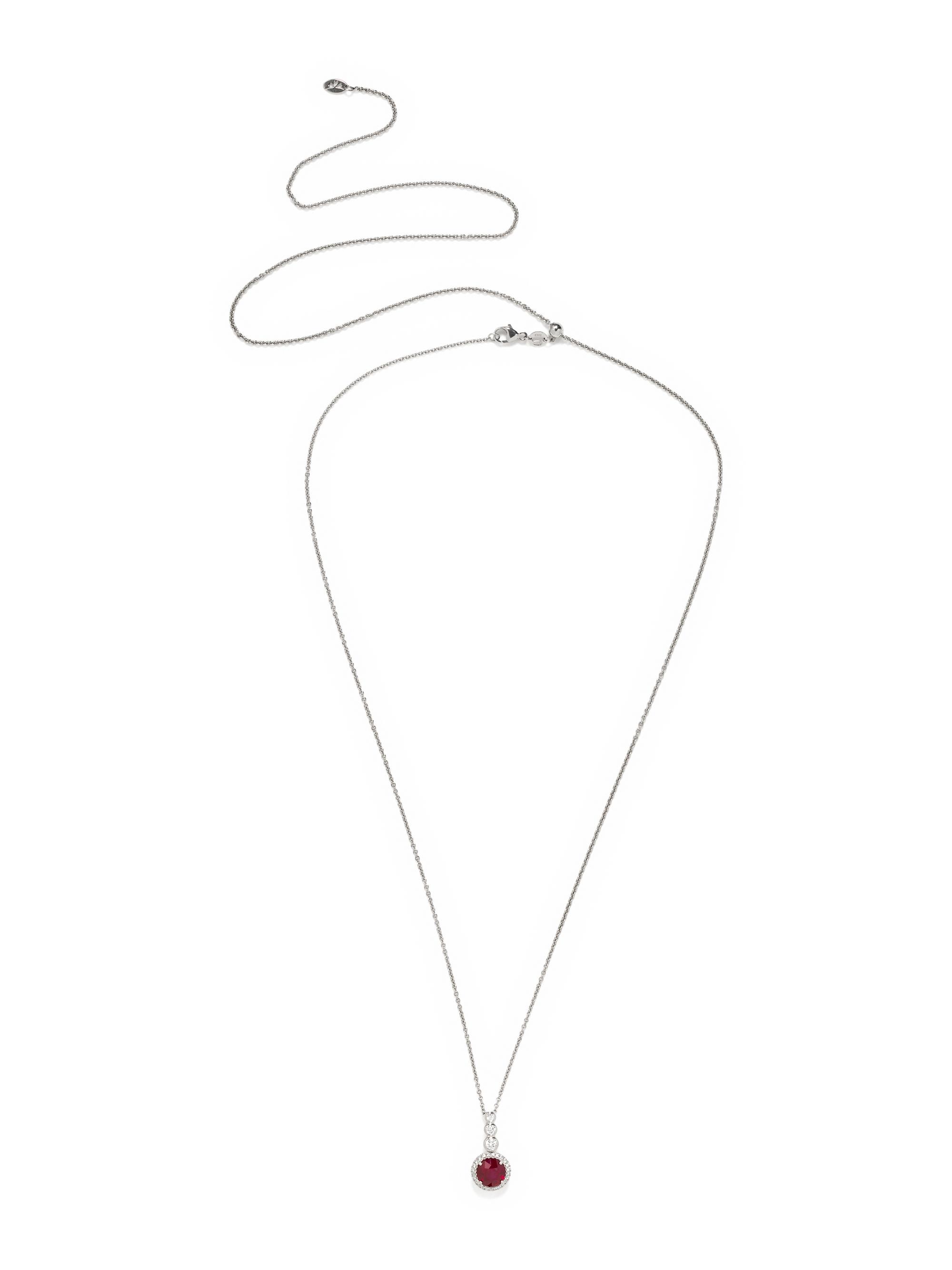 RUBY AND DIAMOND PENDANT/NECKLACE