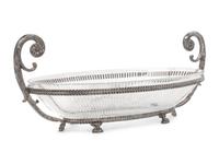 A Silver-Plate and Cut Glass Centerpiece Bowl