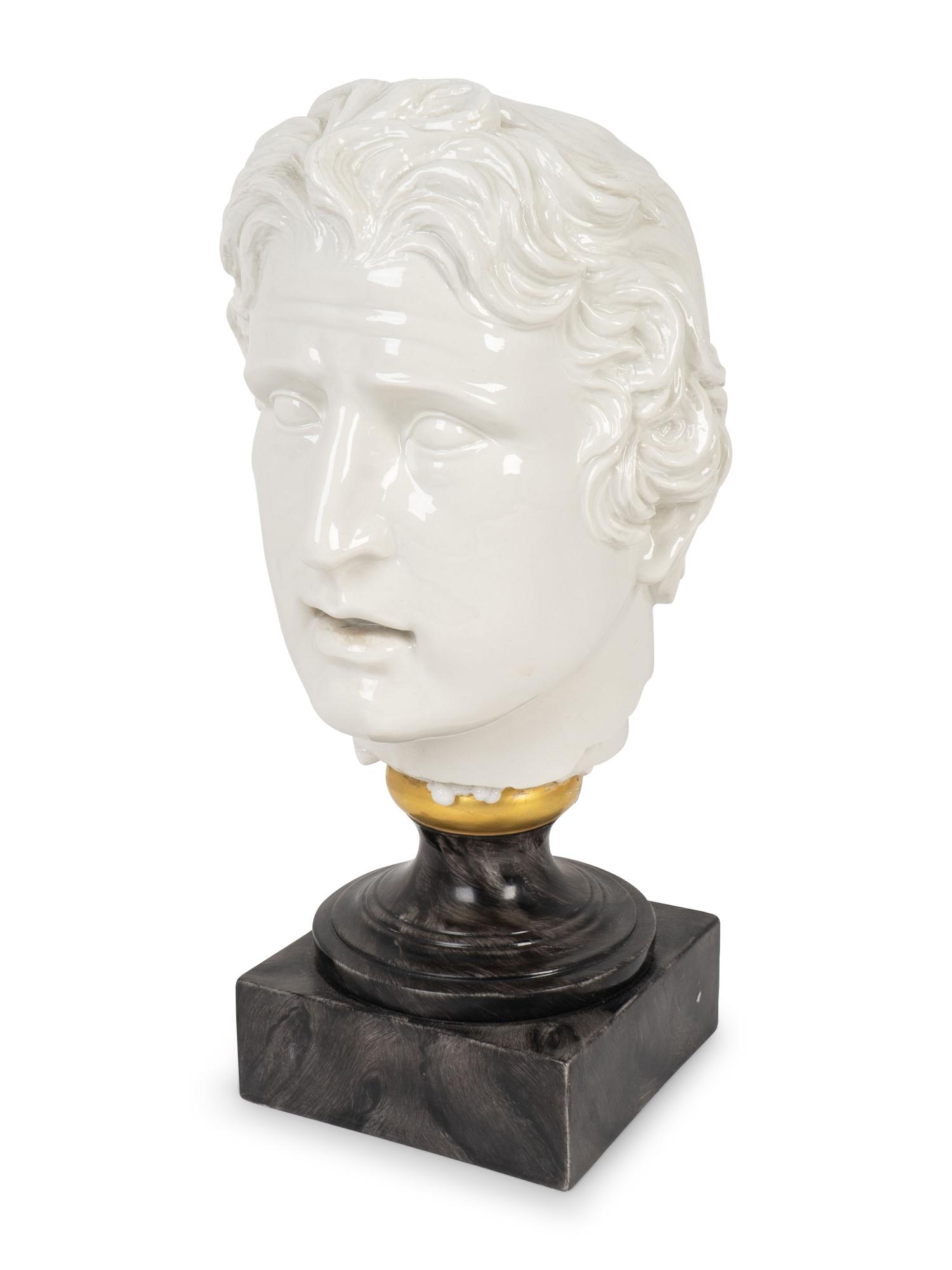 A Roman Style Porcelain Bust of a Man — 20TH CENTURY