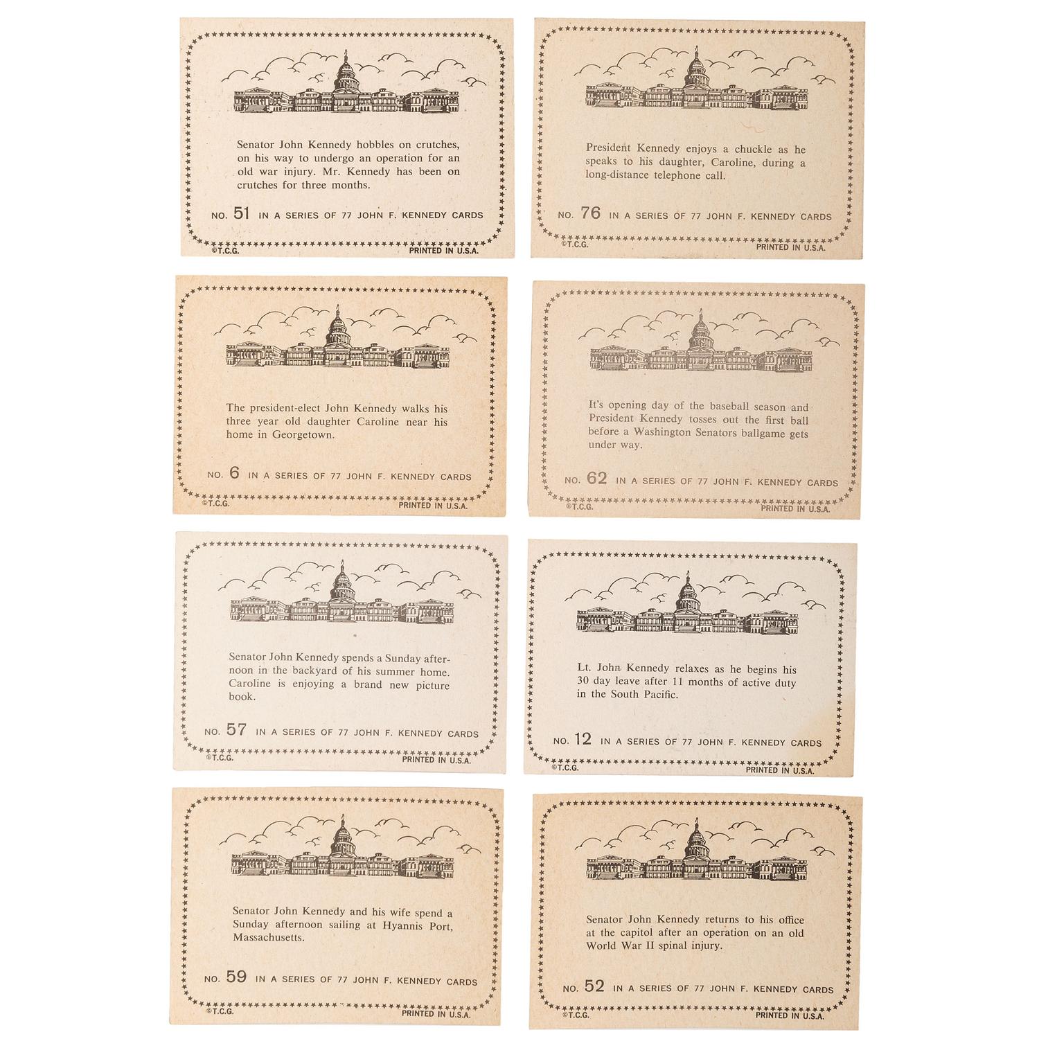 Autographed ephemera from directors, newsmen, Hollywood icons, and other ephemera including John Fitzgerald (1917-1963) Topps collector cards, 1964.
