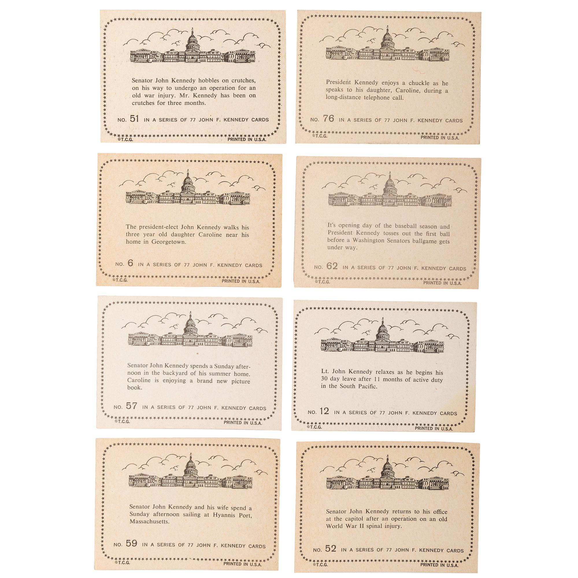 Autographed ephemera from directors, newsmen, Hollywood icons, and other ephemera including John Fitzgerald (1917-1963) Topps collector cards, 1964.