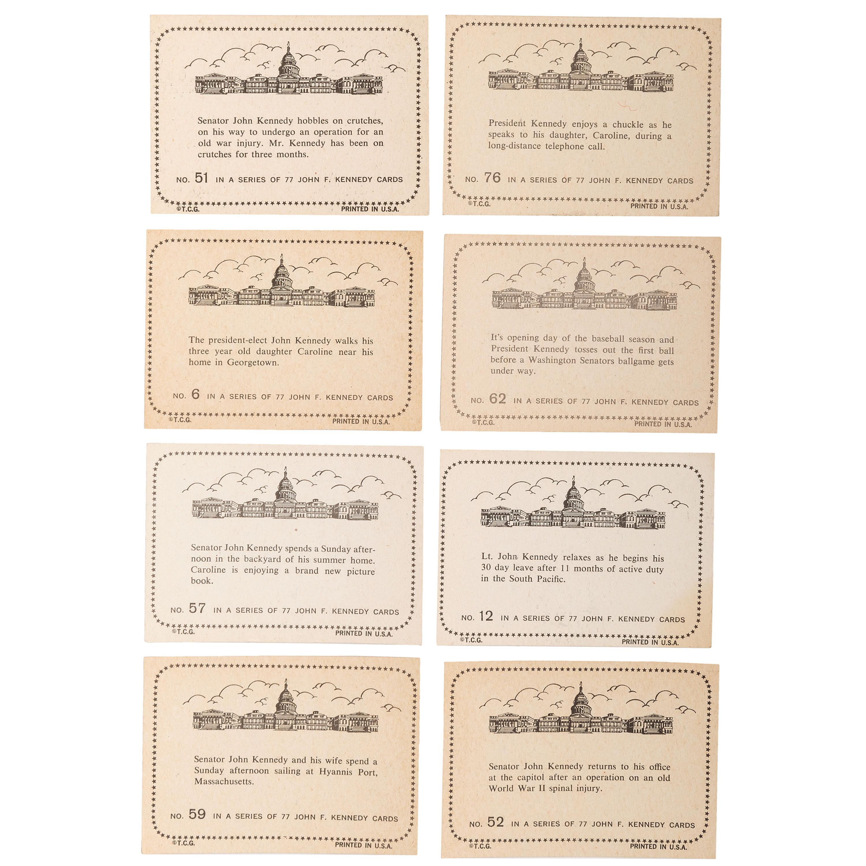 Autographed ephemera from directors, newsmen, Hollywood icons, and other ephemera including John Fitzgerald (1917-1963) Topps collector cards, 1964.