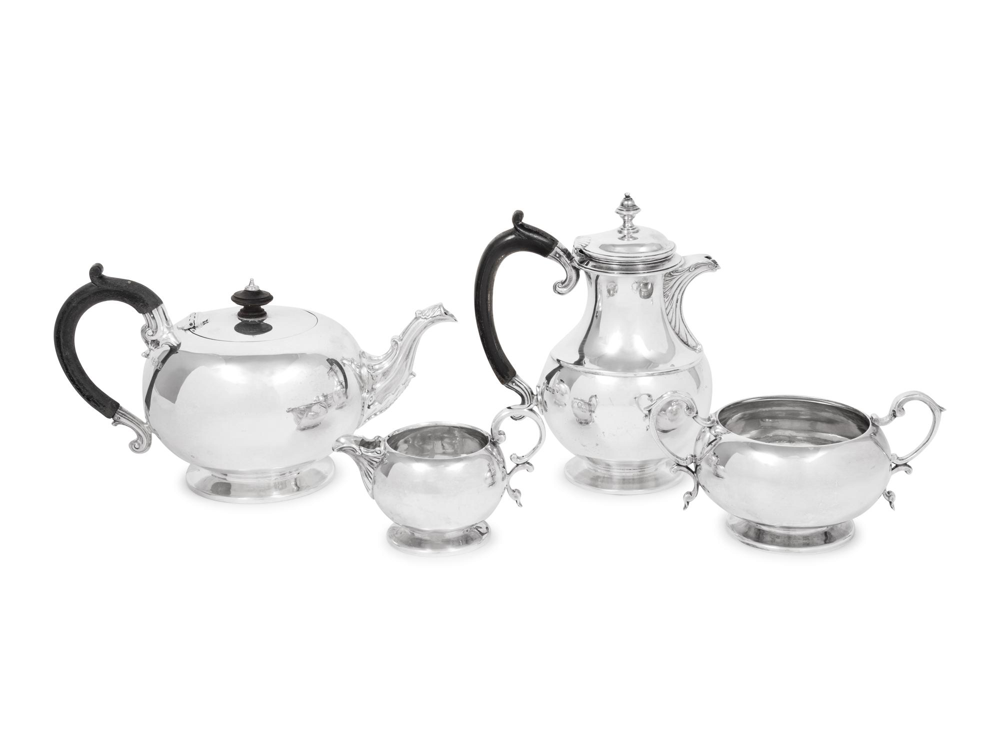 An Assembled English Silver Four-Piece Tea and Coffee Service
