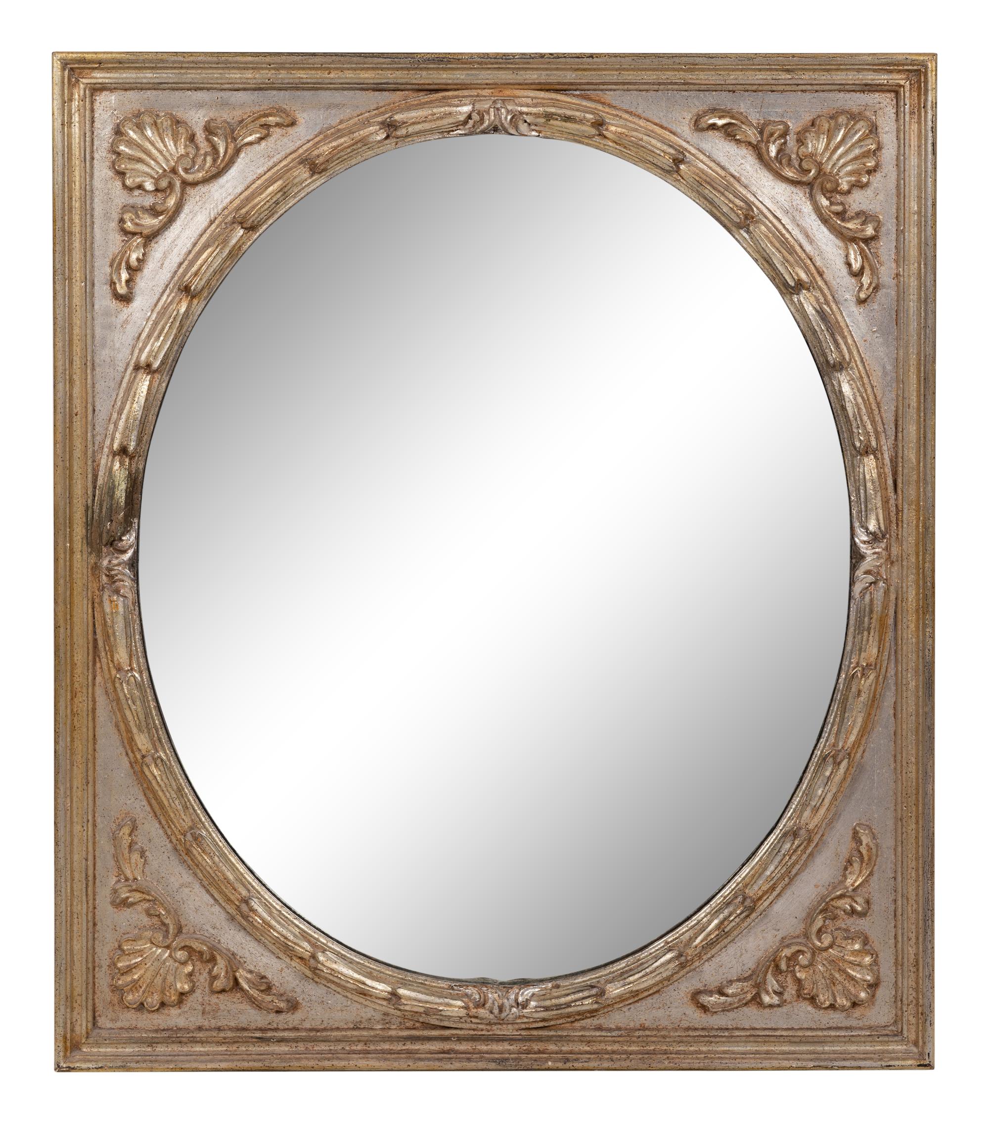 An Italian Silvered and Giltwood Mirror