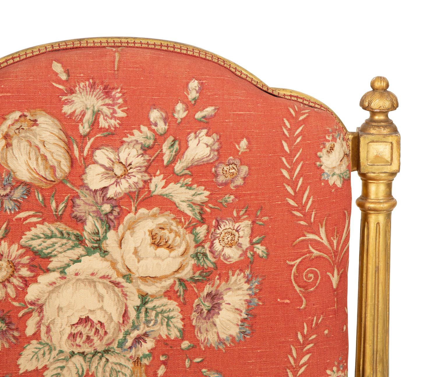 A Louis XVI Style Giltwood Slipper Chair