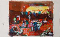 Four works: 19th Hole, 1971; Untitled (Golf Scene); Untitled (Golfers Under Tree); and Golfers ABC , 1964