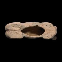 A Chinese Painted Grey Pottery Figure of Recumbent Horse, Han Dynasty 漢 彩繪灰陶馬