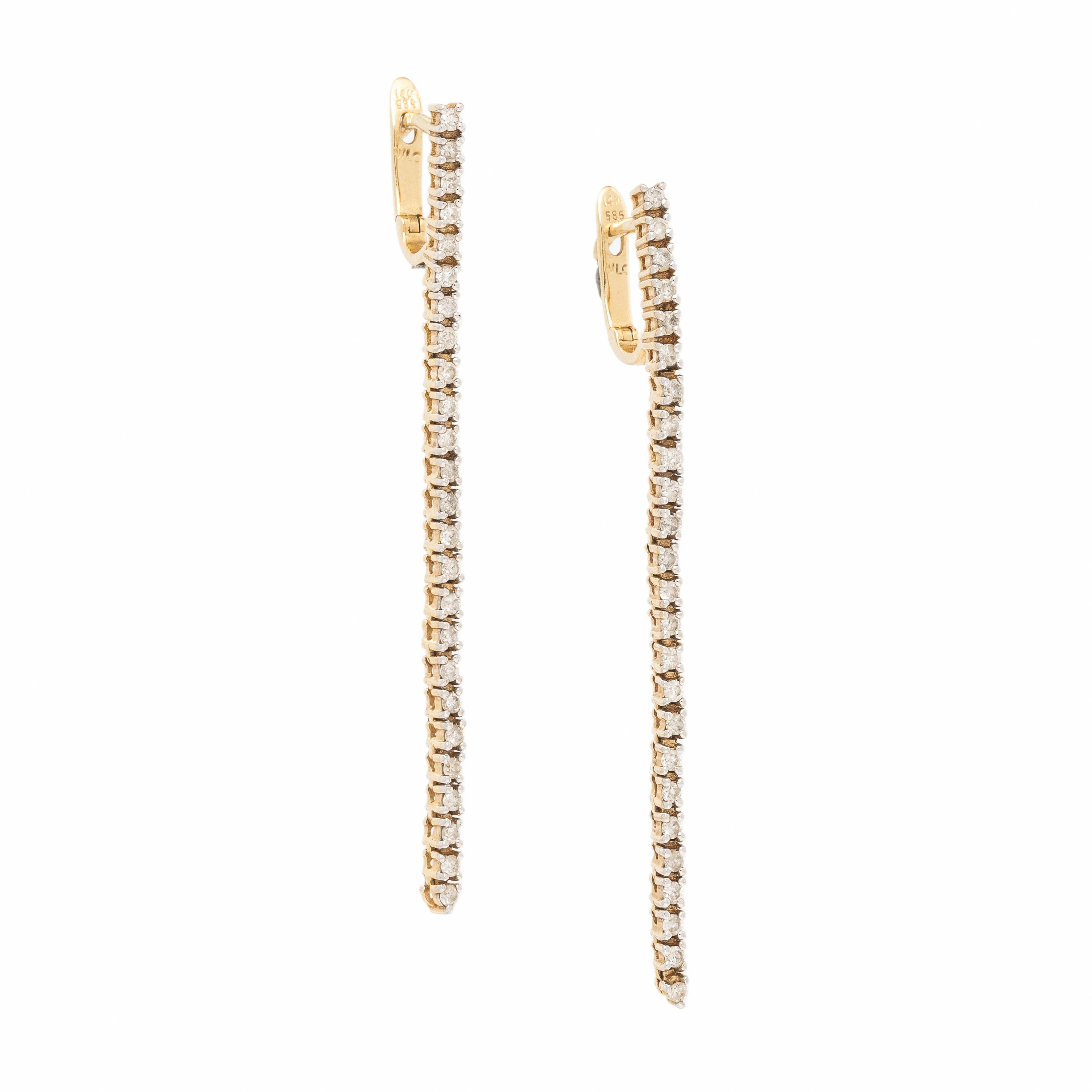 Diamond and Yellow Gold Earrings