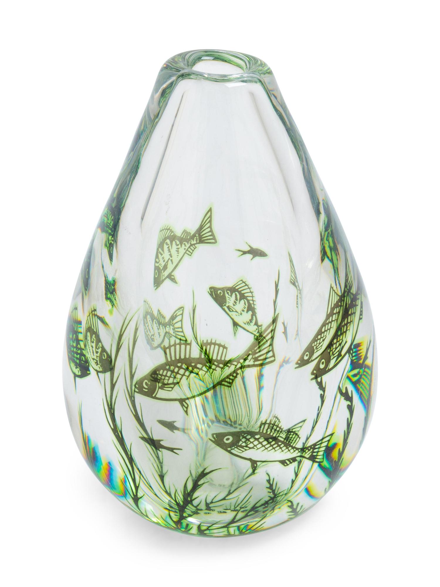 Graal Fish Vase Orrefors, Sweden