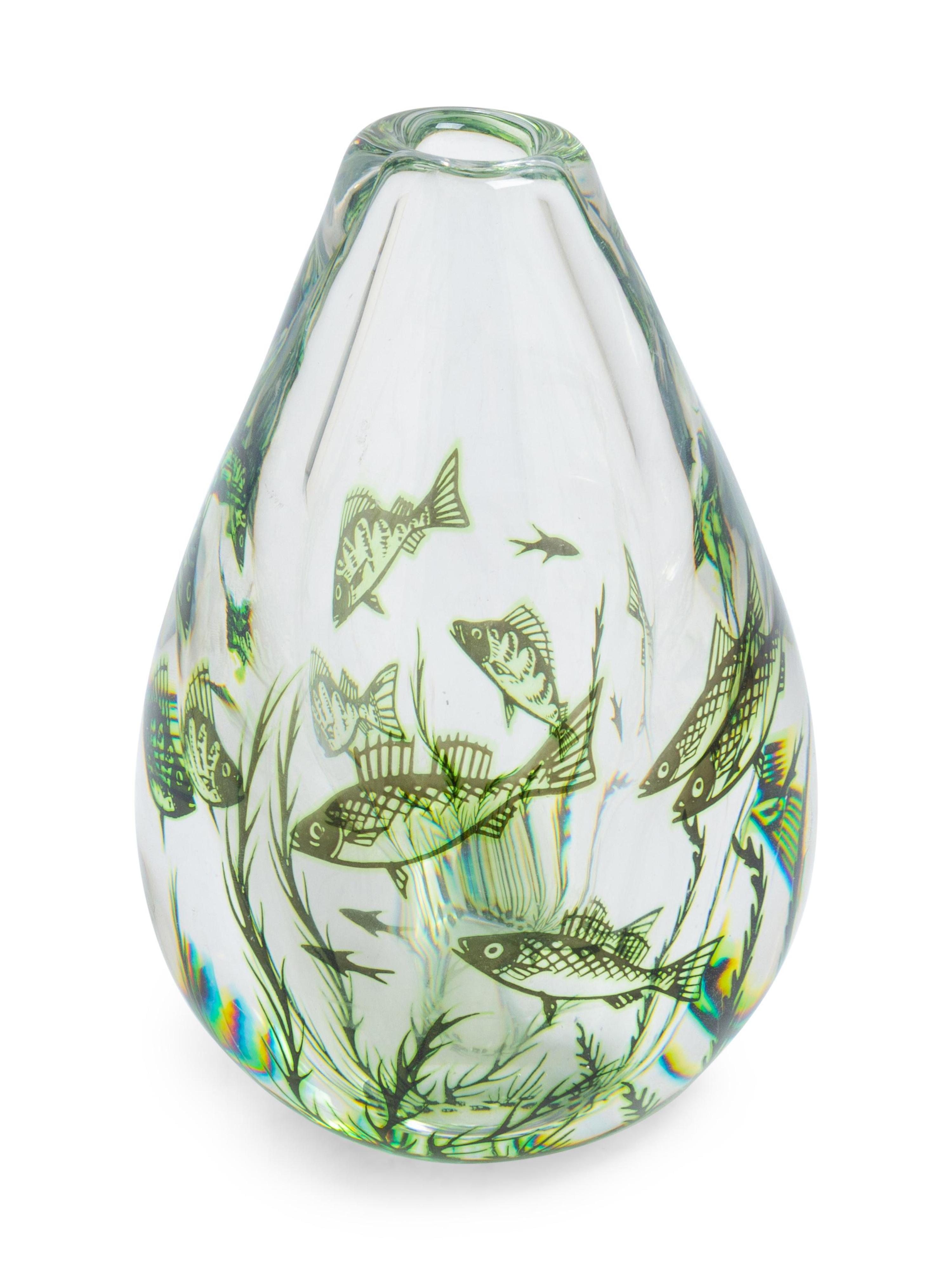 Graal Fish Vase Orrefors, Sweden