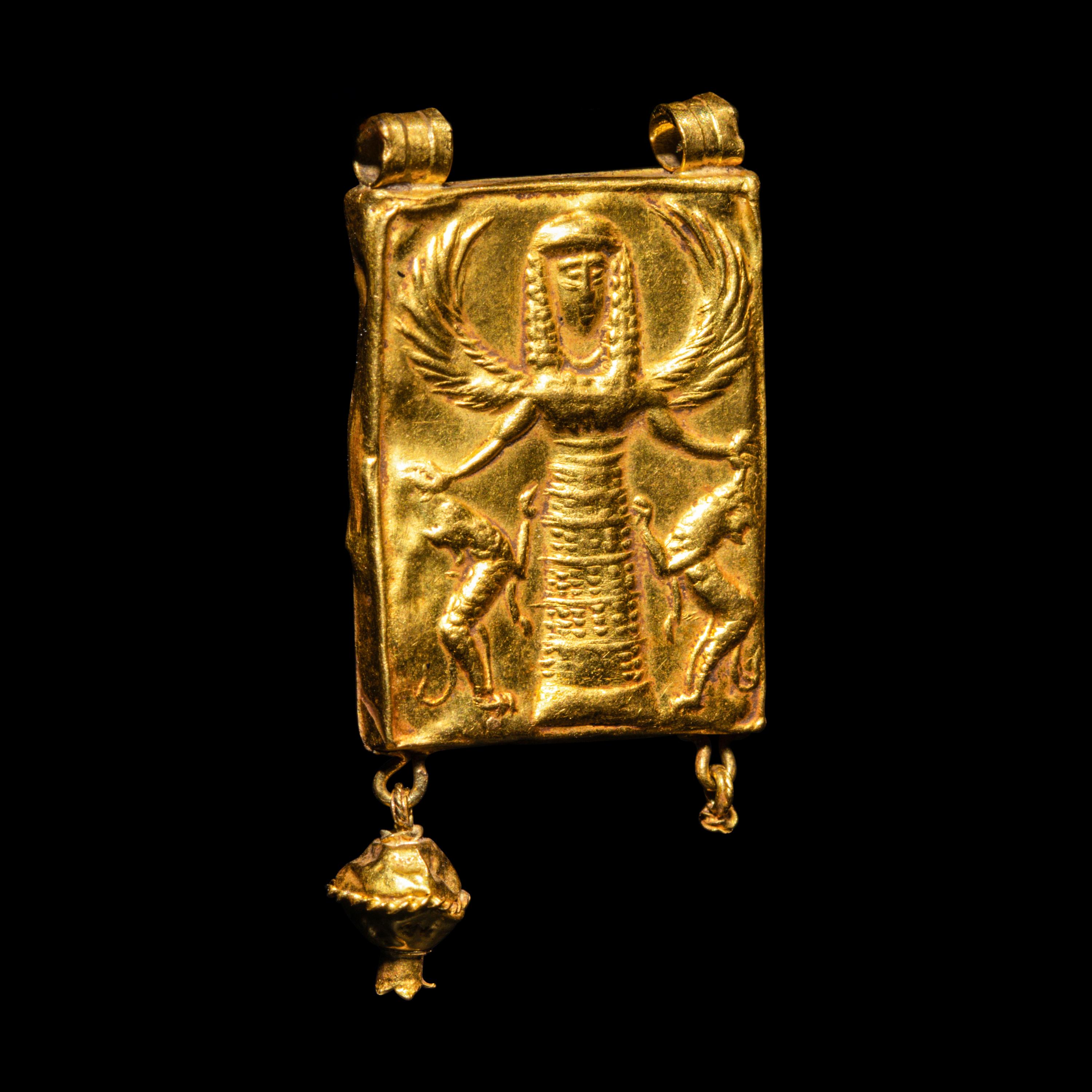 A Greek Gold Pendant with the Mistress of Animals