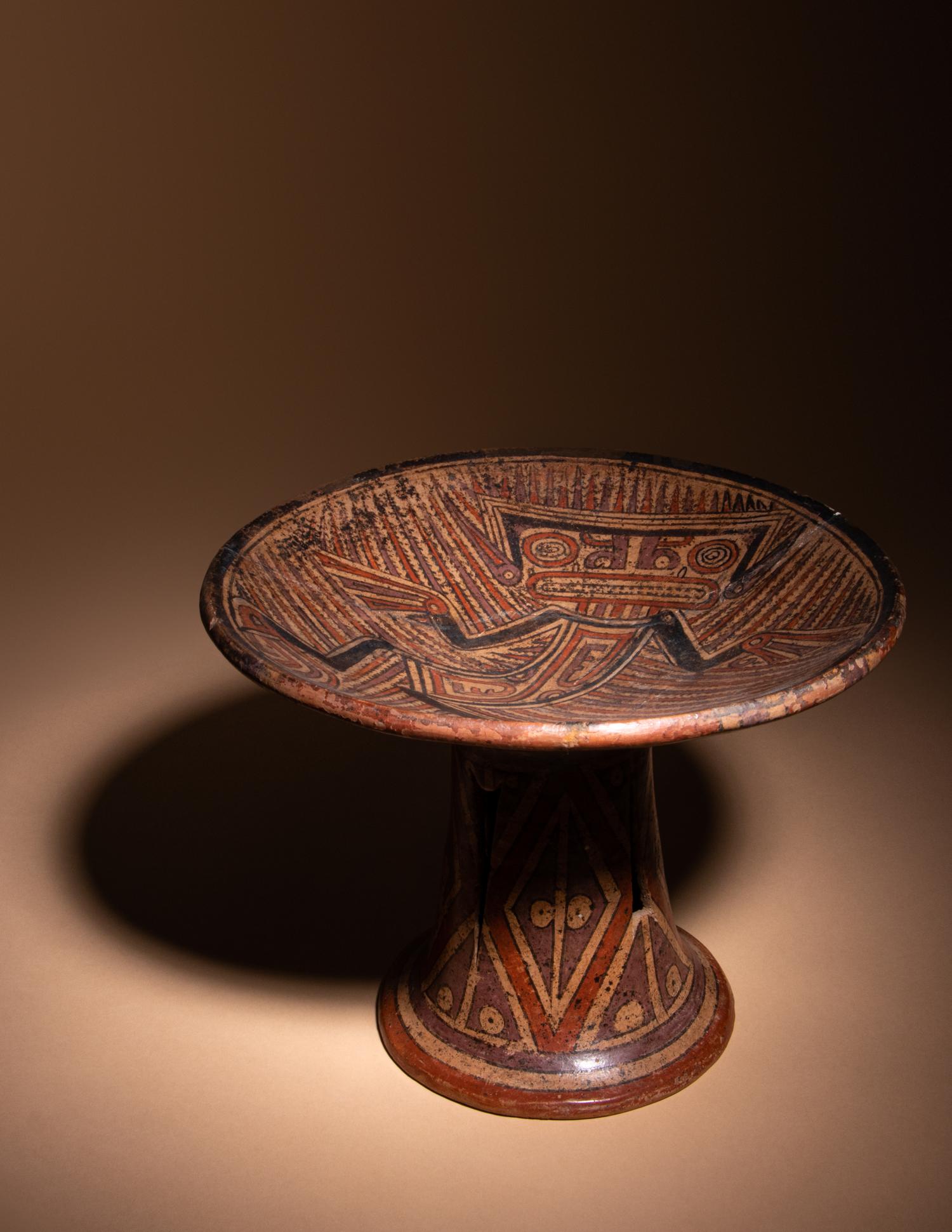 A Costa Rican Polychrome Pedestal Plate ( frutera )