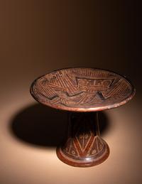 A Costa Rican Polychrome Pedestal Plate ( frutera )