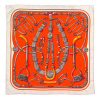 A Pair of Hermes Silk Pocket Squares, 16" x 16".