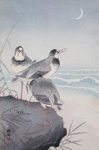 Ohara Koson, (Japanese, 1877-1975), Six works: Birds and Fish